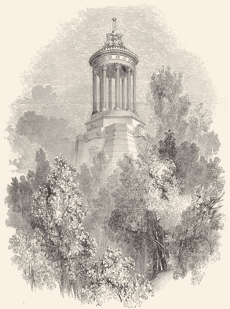 SCOTLAND. Burns's Monument, Alloway 1850 old antique vintage print picture